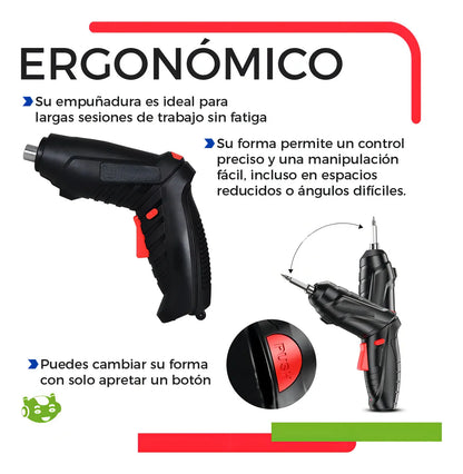 Destornillador Atornillador Eléctrico Inalámbrico Recargable