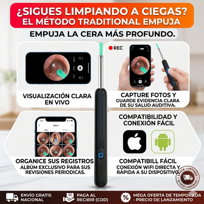 Limpia Oidos Extractor Cera camara